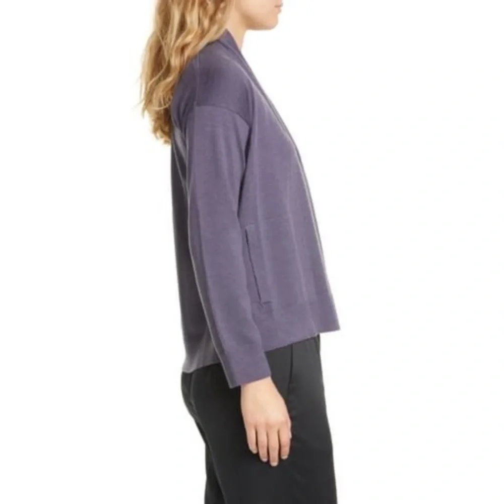 Eileen Fisher Open Front Extra Fine Merino Wool Cardigan Size XXS